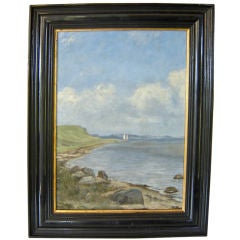 Small Oil Seascape with Sailboat Small Oil Seascape with Sailboat