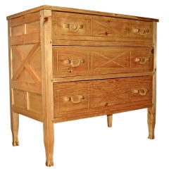 Antique Folk Art Bleached Pine  Dresser