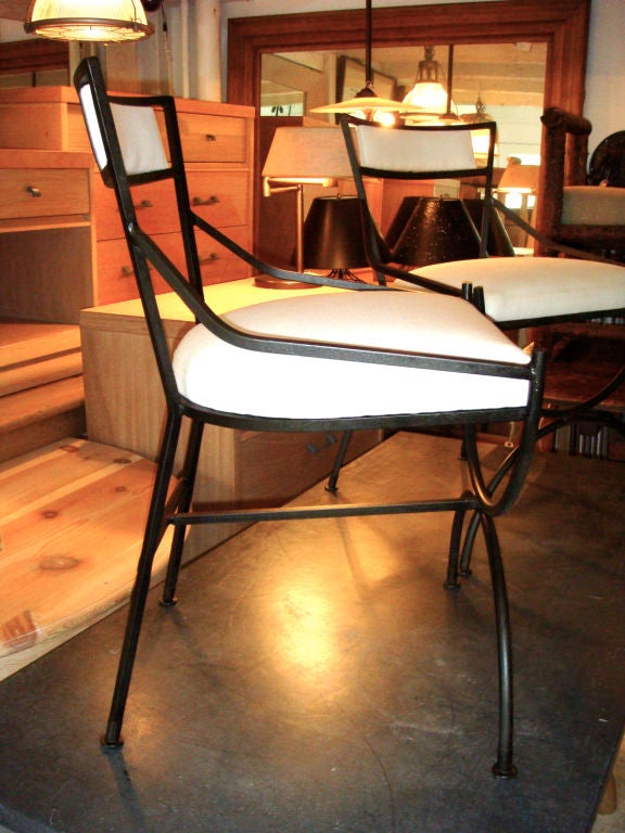 20th Century Pair of Mid Century Iron Chairs For Sale