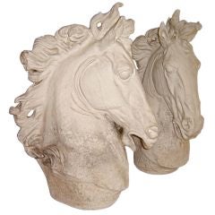 Pair of Museum Plaster Horse Heads