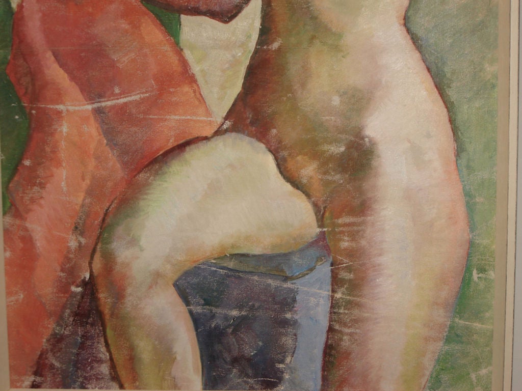 American Large Oil on Canvas Nude For Sale
