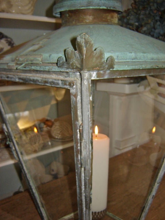 PAIR of Large Verdigris Lanterns 1