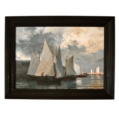 Dramatic Sail Boat Painting