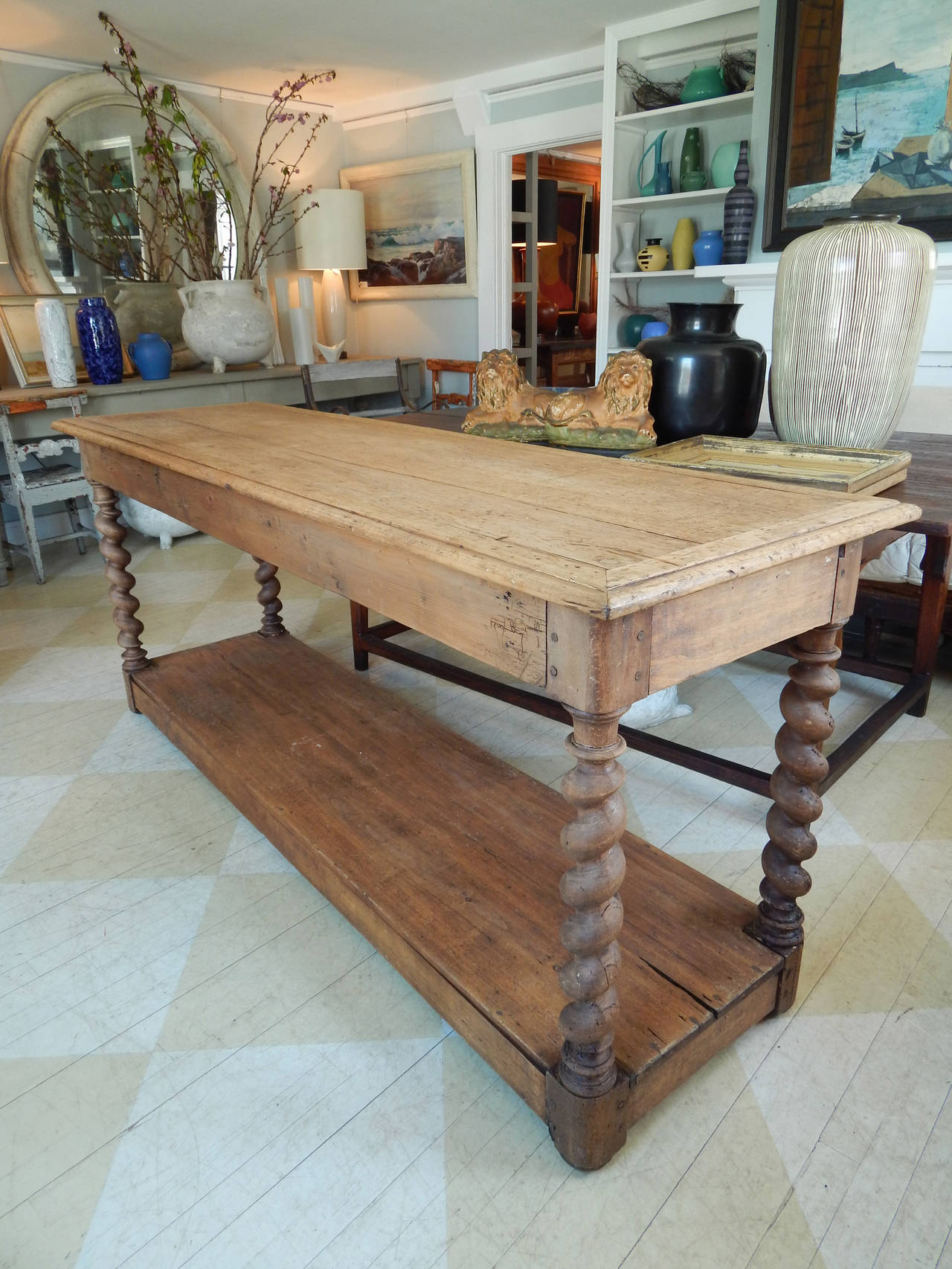 19th Century Belgian Barley Twist Drapers Table