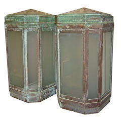 Large Pair of Wall Mounted Lanterns