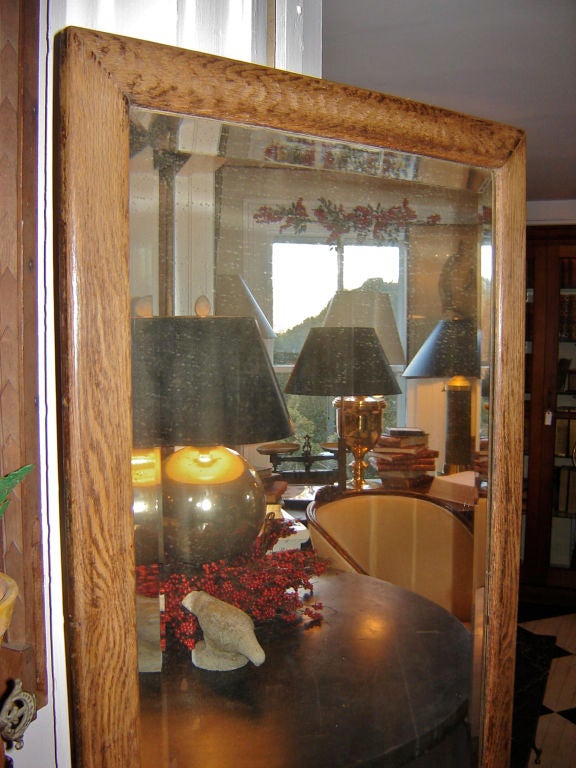Oak 3 Panel Dressing Mirror In Excellent Condition In Bridgehampton, NY