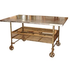 Industrial Zinc Topped Worktable