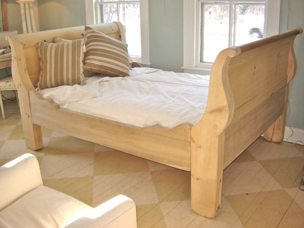 pine sleigh bed king