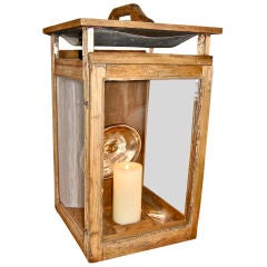 Antique Unusual Home Made Wood Lantern