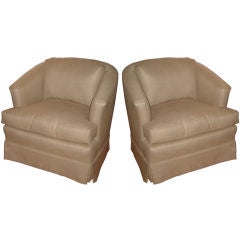 Vintage Pair Of Upholstered Rocker Chairs