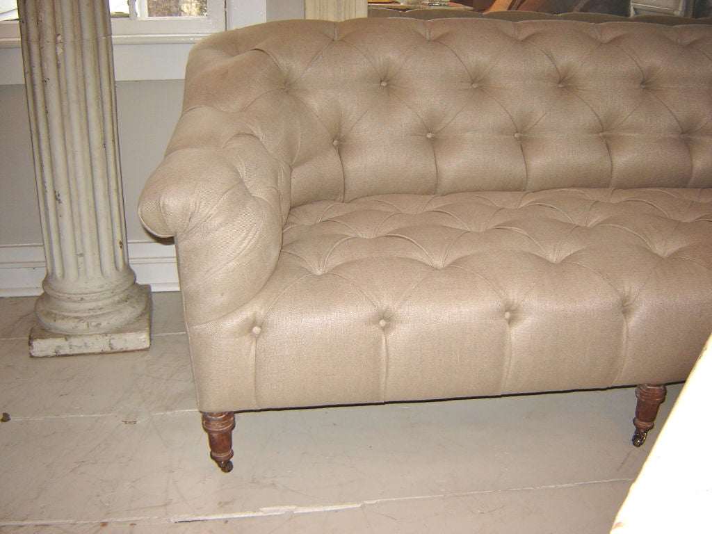 English Tufted Edwardian Sofa