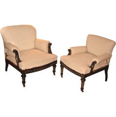 Antique Pair of Aesthetic Movement Slipper Chairs