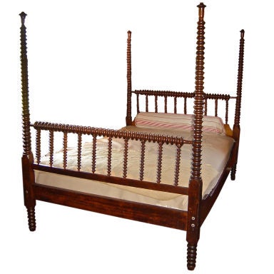 19th Century Four Poster Spindle Bed at 1stDibs