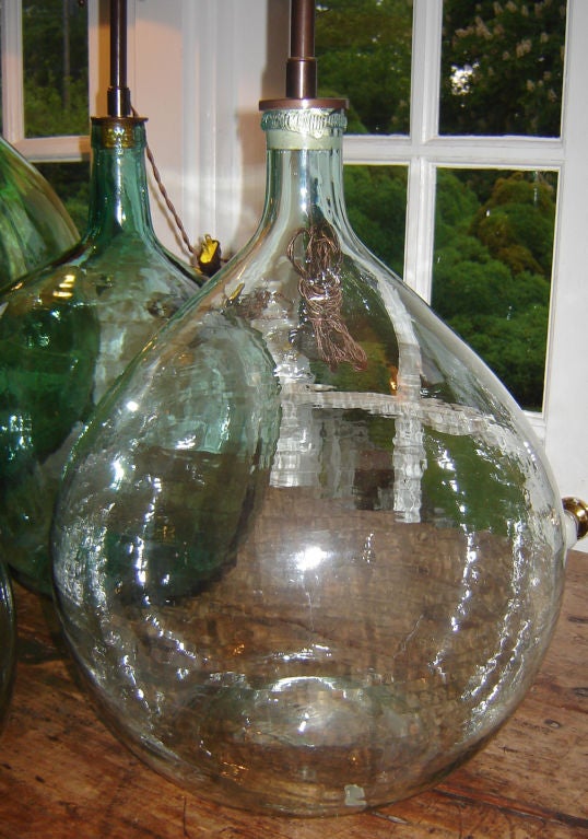 20th Century New Shipment of French Wine Bottle Lamps