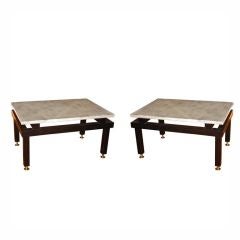 PAIR of Marble Topped Coffee Tables PAIR of Marble Topped Coffee Tables