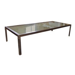 Spectacular Bronze and Cast Glass Coffee Table