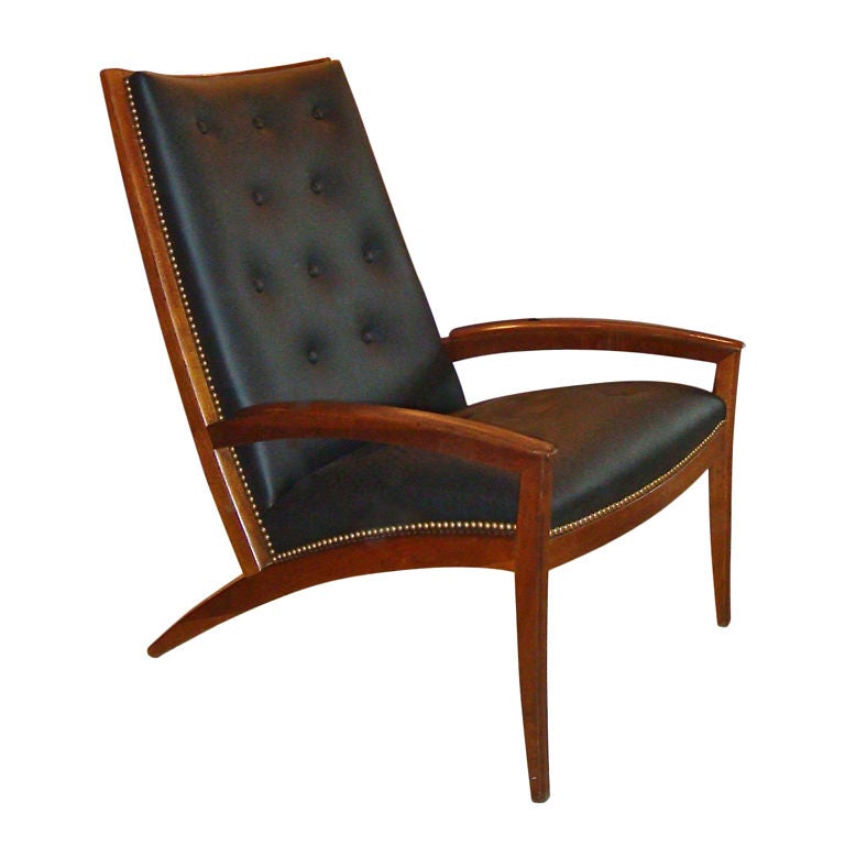 Ed Wormley Teak and Leather Chair
