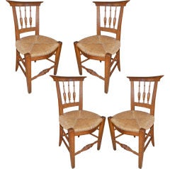 Four French Rush Chairs