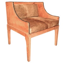 Unusual Leather Covered Chair