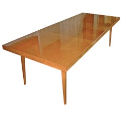 Highly Lacquered Flame Birch Dining Table