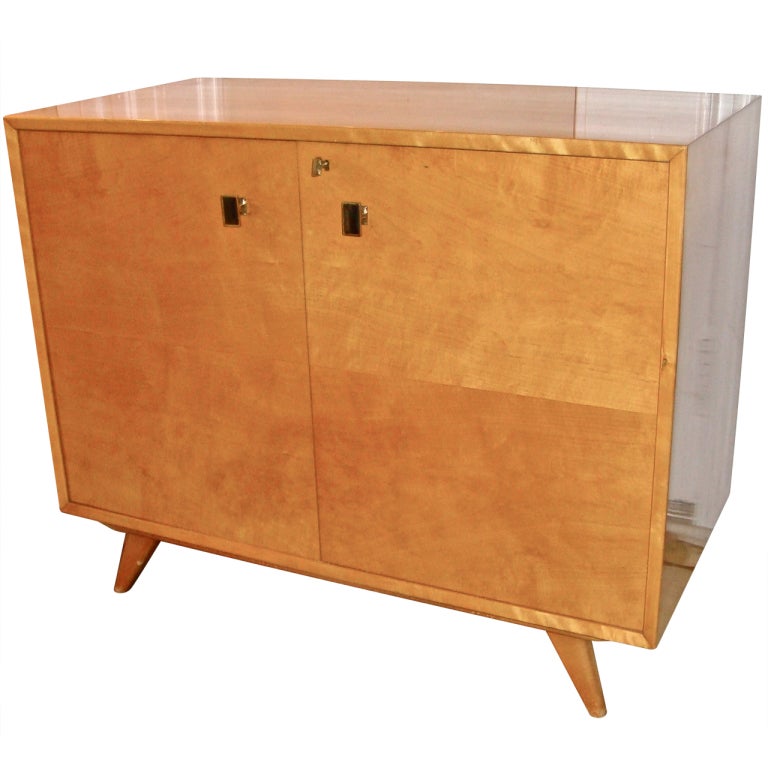 Swedish Flame Birch Cabinet For Sale