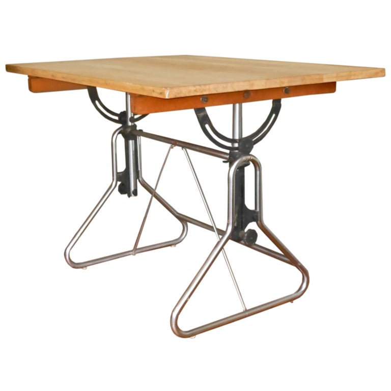 Unusual Mid Century Drafting table at 1stdibs