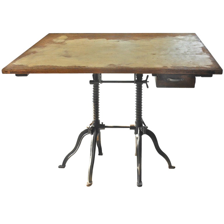 Very Rare Morse Double Base Drafting Table