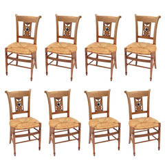 Used Set of Eight French Provincial Style Dining Chairs