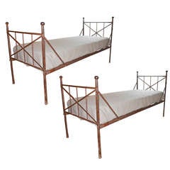 Pair of Empire Style Iron Beds