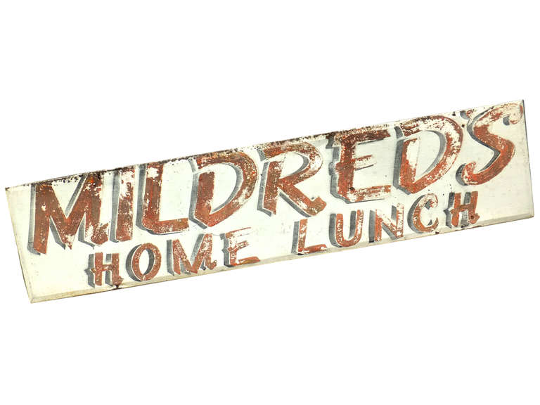 Wonderful large hand painted sign from the 1920's-1930's with great age patina.