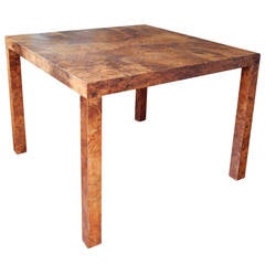Vintage Milo Baughman Style Burled Wood End Table
