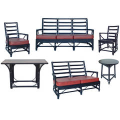 Used Unusual Stick Wicker Set