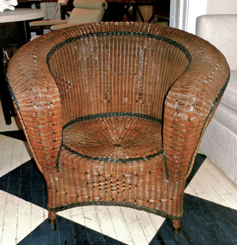 Unusual Pair of 19th Century Wicker Chairs at 1stdibs