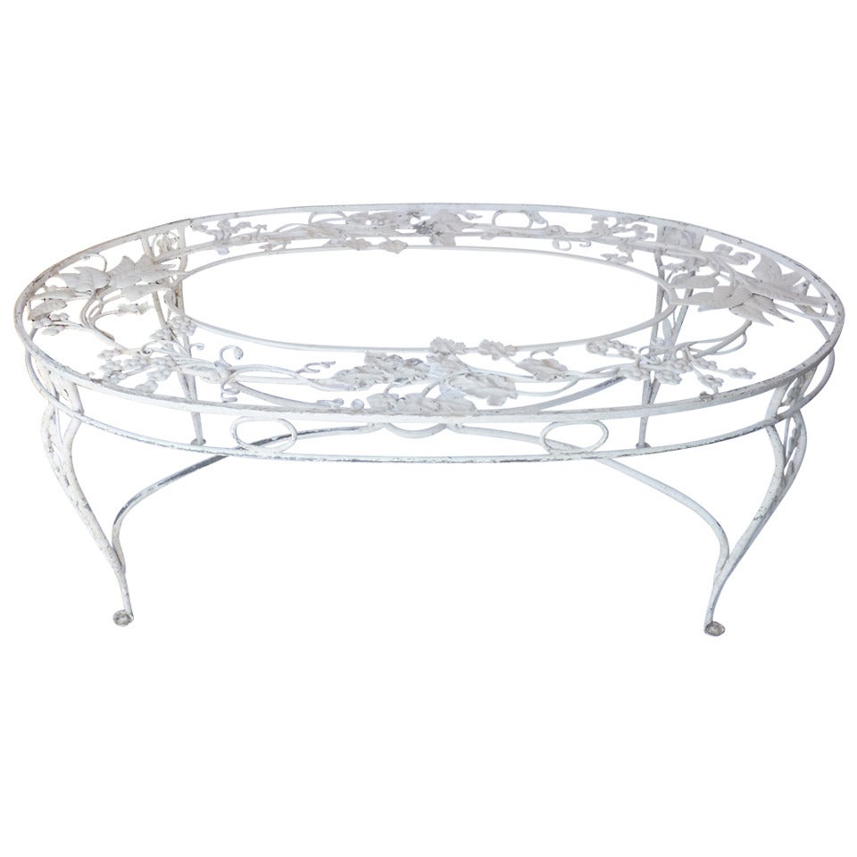 Beautiful Iron Oval Garden Table For Sale
