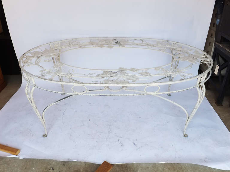 American Beautiful Iron Oval Garden Table For Sale