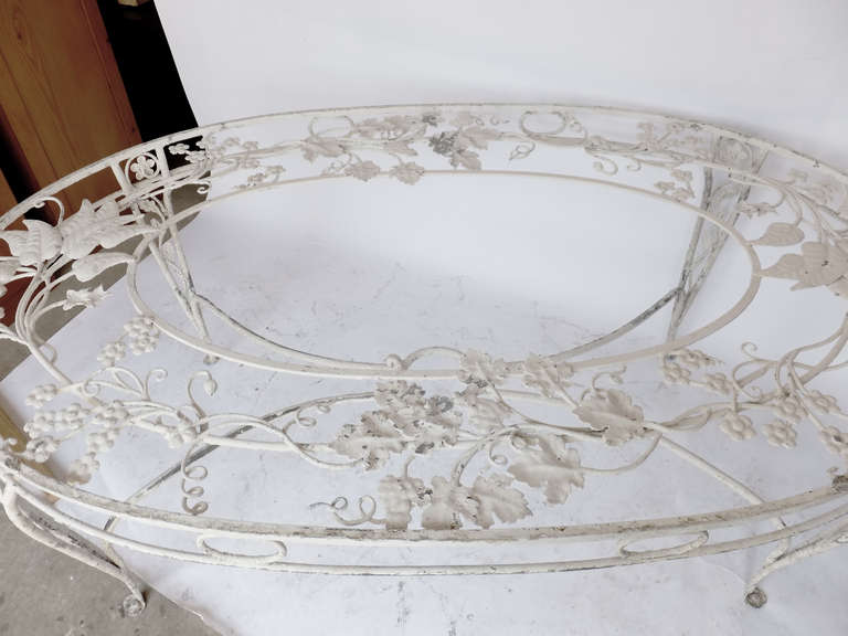 Beautiful Iron Oval Garden Table For Sale 3