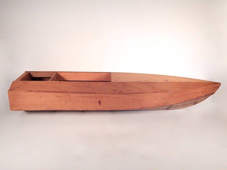 Mid-20th Century Fiberglass Bottom Boat Model