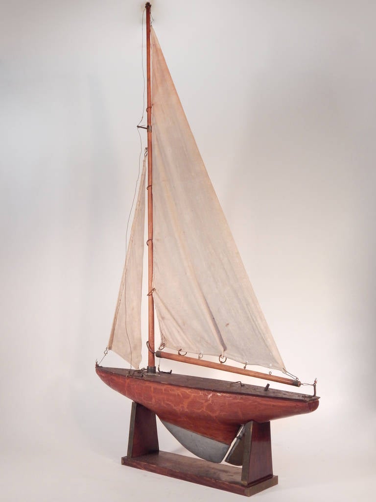 Elegant Tall Model Sailboat In Distressed Condition In Bridgehampton, NY