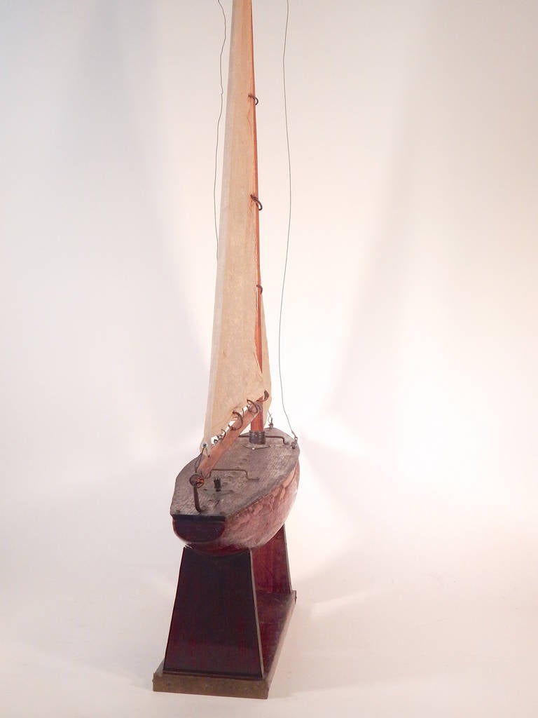 20th Century Elegant Tall Model Sailboat