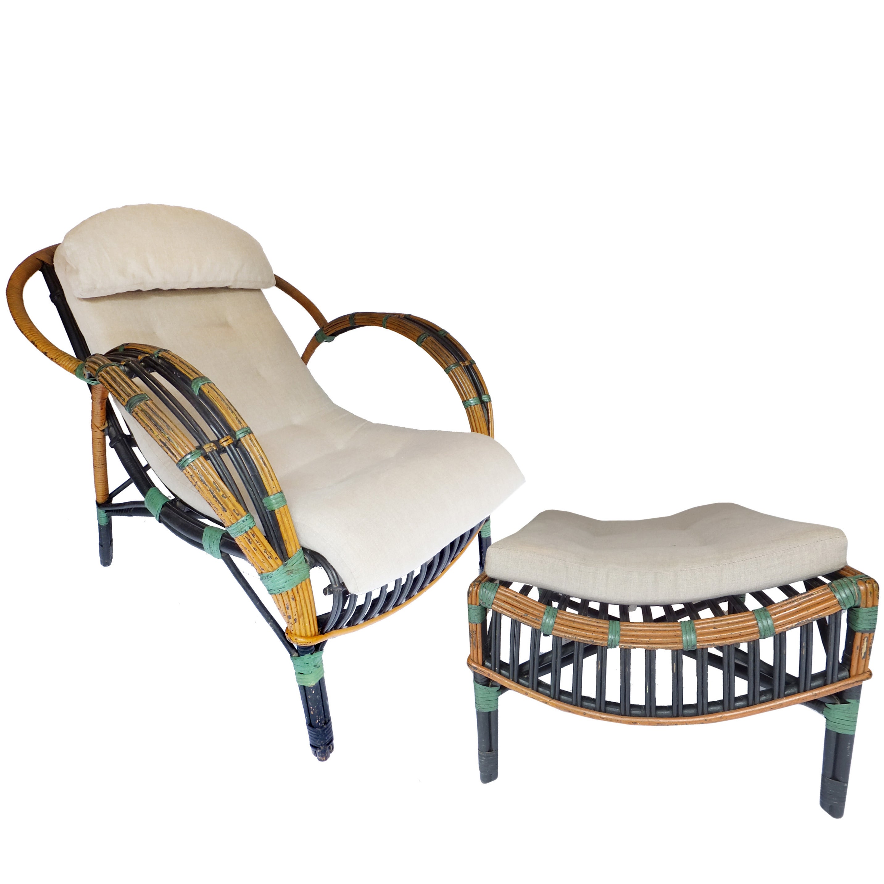 Reed Lounge and Ottoman For Sale