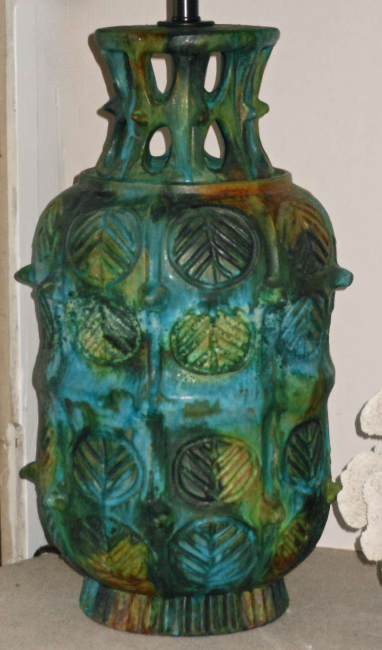 Italian Alvino Bagni for Bitossi Ceramic Lamp