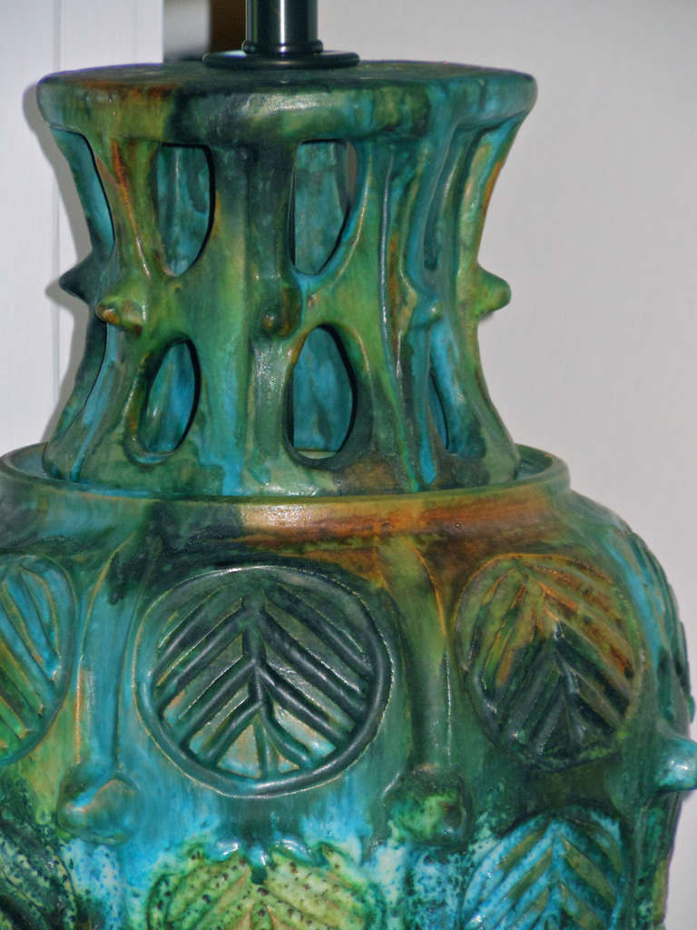 Mid-20th Century Alvino Bagni for Bitossi Ceramic Lamp