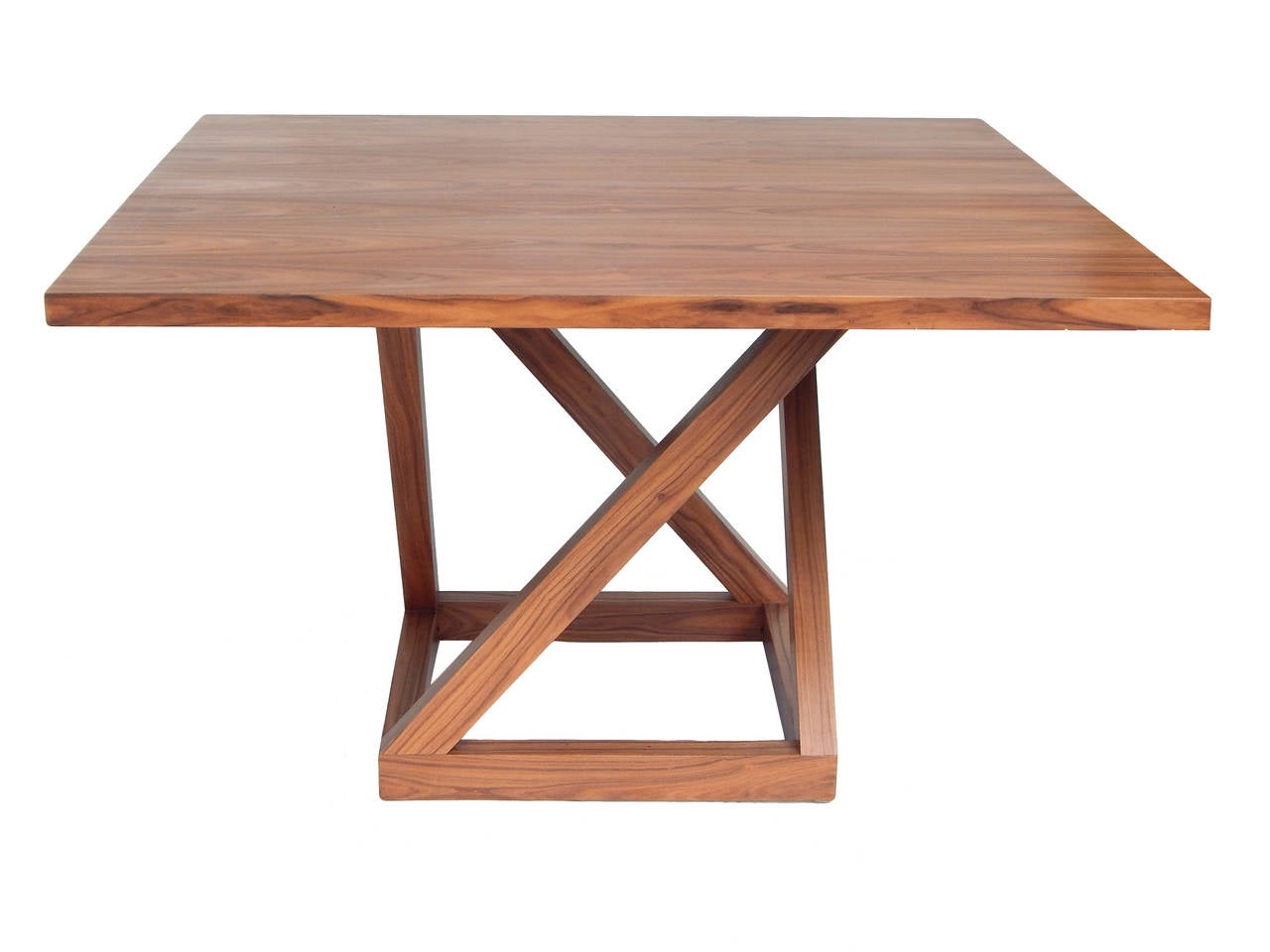 Modern  circassian walnut dining table with unusual 