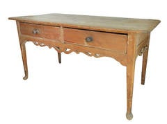 European Table with Scroll Apron