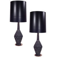 Pair of California Studio Pottery Lamps