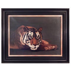 19th Century Tiger Painting