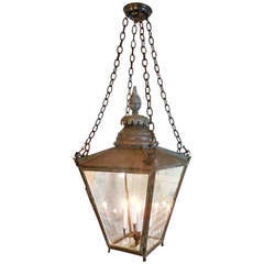 Antique Large Copper Hanging Lantern