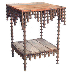 Wonderful Folk Art Spool Table