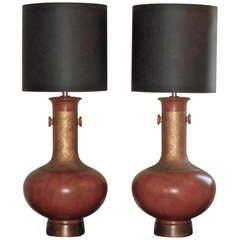 Sensational, Large Scale Pair of Ceramic Lamps