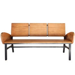 Mid Century French Railroad Bench